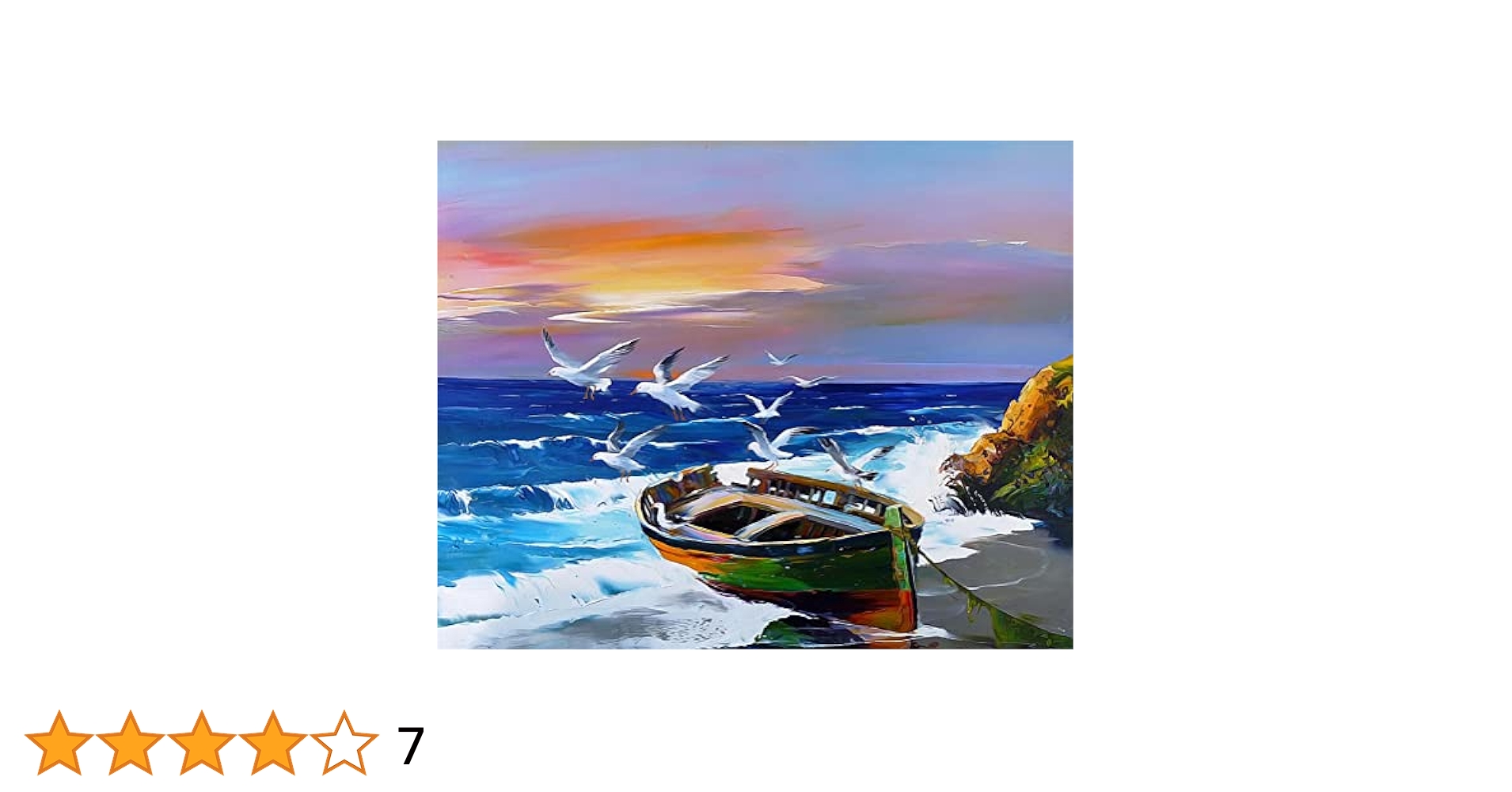 絵画  油絵    海辺 Amazon.co.jp: Meecaa Paint by Numbers 風景 海辺 カモメ